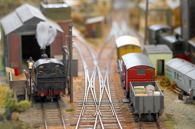 model trains in classification rail yard